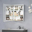 Armoire à pharmacie 20 po x 26 po avec miroir à fixation en surface ou salle de bain encastrée en aluminium-679079739