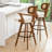 Swivel Upholstered Cane Back Bar Stools-804193232-804193237