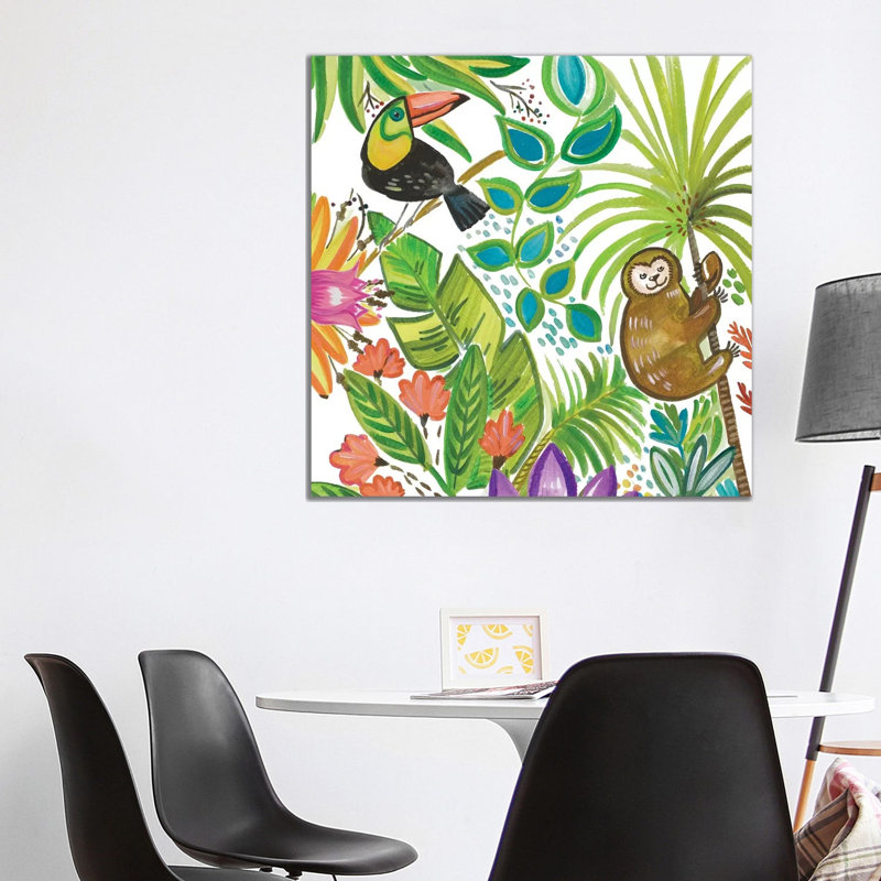 Tropical Wildlife II by Ani Del Sol - Wrapped Canvas Painting, 93.98 cm H x 93.98 cm W x 1.91 cm D