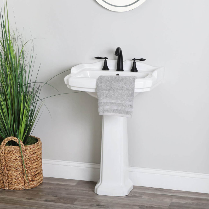 Chevington 22.75'' White Porcelain Square Bathroom Sink with Overflow
