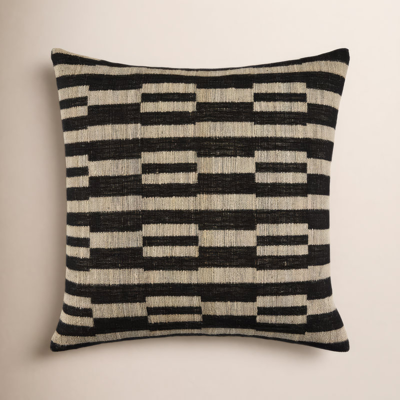 Patty Patty Marzano Accent Pillow, Black/Beige, Pillow Cover Only - No Insert, Square 22"