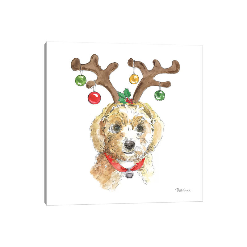 Holiday Paws VI On White by Beth Grove - Wrapped Canvas Print, 66.04 cm H x 66.04 cm W x 1.91 cm D