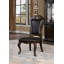 Chaises d'appoint traditionnelles 2 pièces en bois de noyer brun foncé