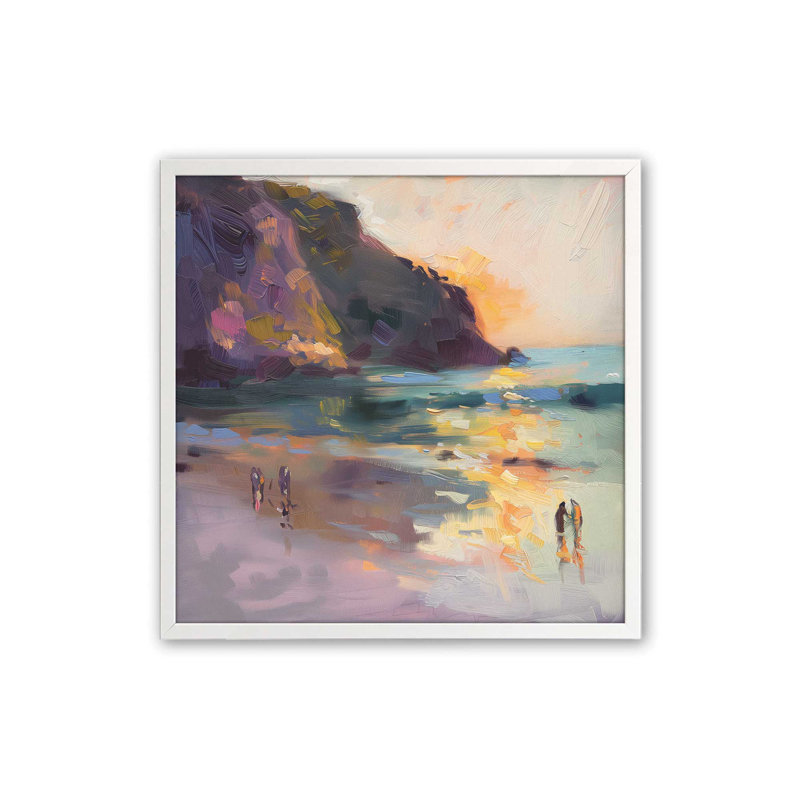 «Nocturne Sunset Soiree V1 (Square)», impression encadrée sur papier par Azure Artisanal Studio, Blanc opaque