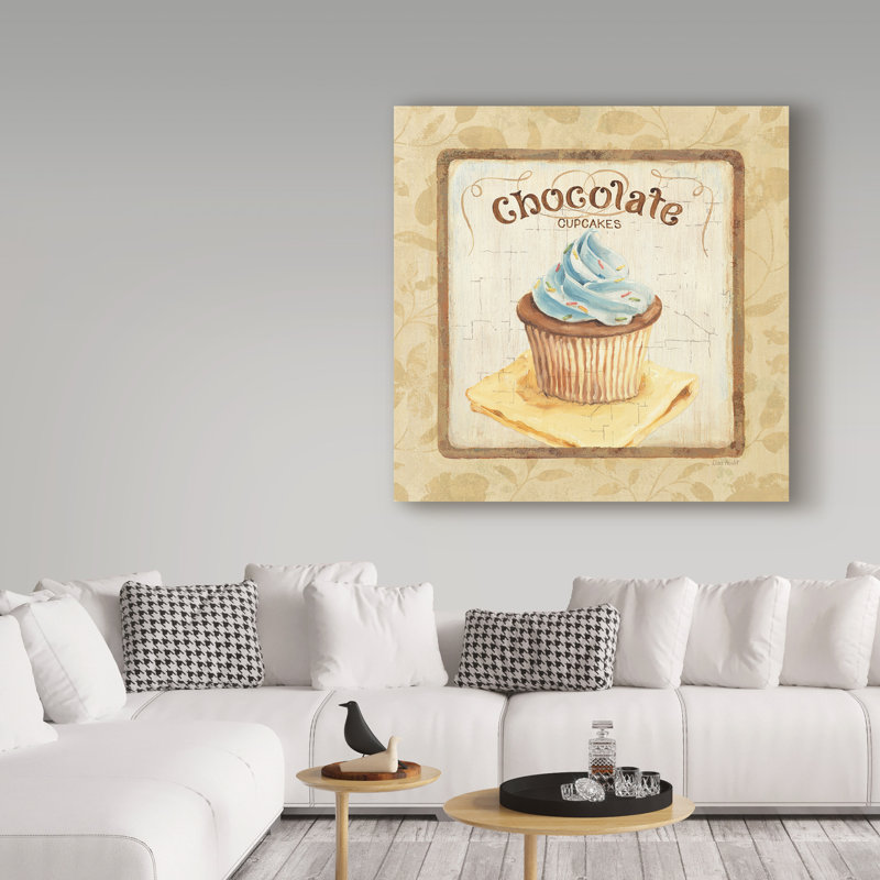 « petits gâteaux doux iv », affiche rétro sur toile tendue, H 14 po x l 14 po x P 2 po