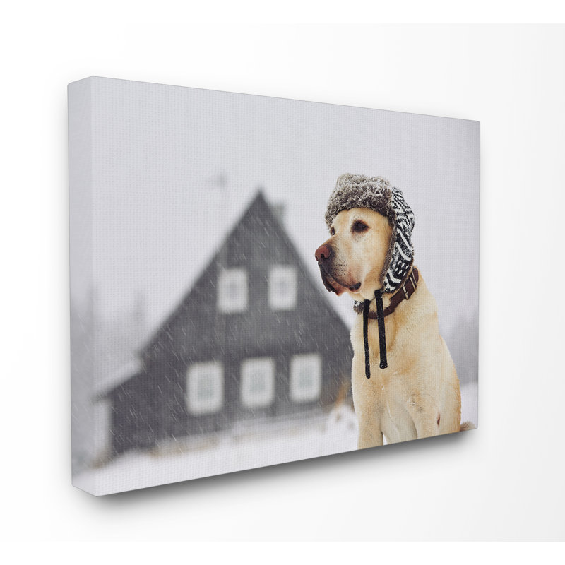 «Nordic Vibes Golden Retriever Dog», reproduction d'impression, H 24 po x l 30 po, Toile tendue
