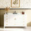 Meuble-lavabo moderne en bois massif de 60 po avec lavabo, comptoir en quartz blanc Carrara de 61 po avec 3 trous de robinet pré-percés, 2 portes doubles à fermeture en douceur, 7 tiroirs et 2 petits compartiments de rangement rabattables (blanc)-133417786