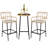 3-Piece Outdoor PE Patio Wicker High Bar Set 