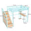 Lit mezzanine avec bureau et quatre escaliers Space