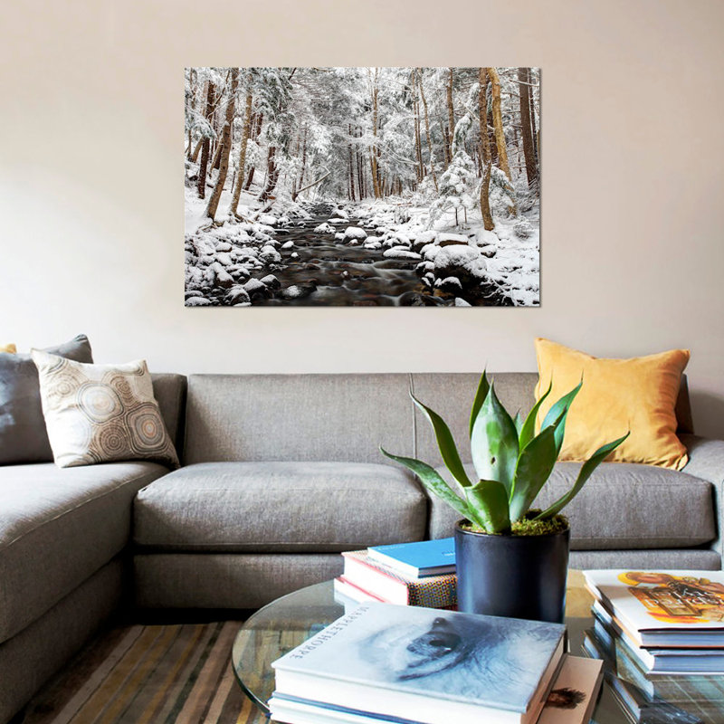 «Stream in Winter, Nova Scot, Canada - Horizontal» par Scott Leslie - reproduction de photo sur toile tendue, Toile tendue