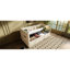 Cadre de lit simple avec et type de charge en C, lit de jour rembourré en velours beige, rangement hydraulique, lattes en bois et dossier pour une chambre à coucher fonctionnelle et confortable-56652473