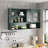 47.25" Four-Door Glass Wall Cabinet Storage, Wall-Mounted,Suitable For Kitchen, Living Room, Bathroom(Dark Green)-2121149118