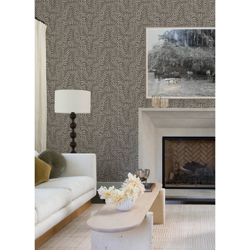 Gabriel Espresso Fern Wallpaper, Brown