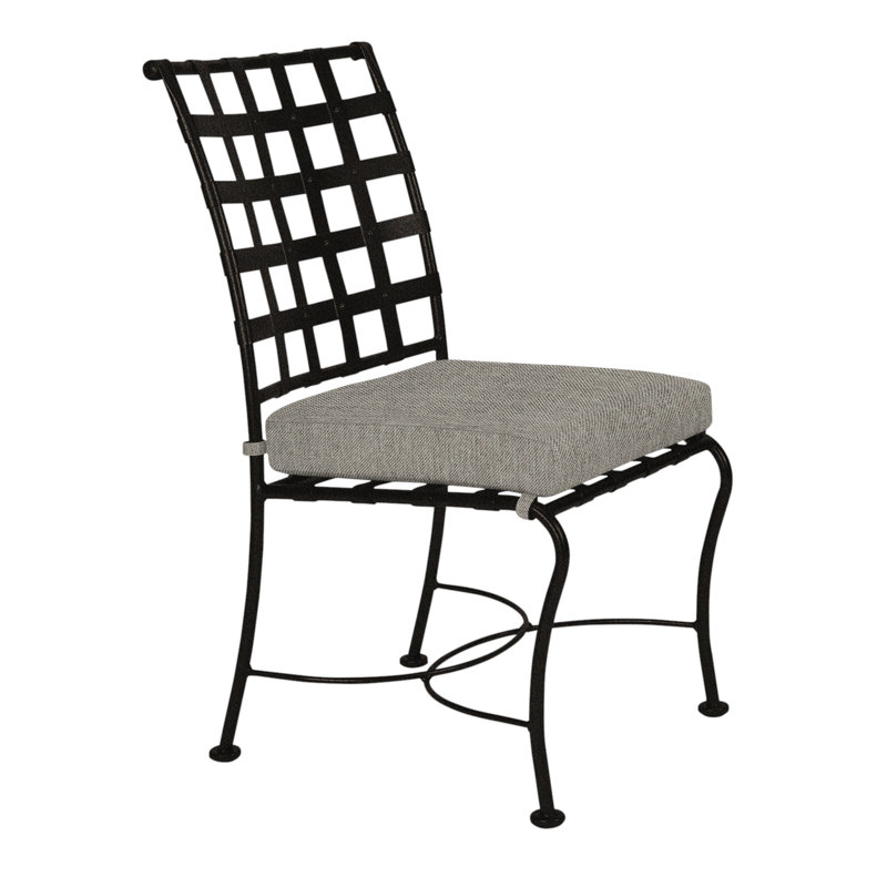 Classico Outdoor Dining Side Chair, Carbon Black, Cast Lagoon
