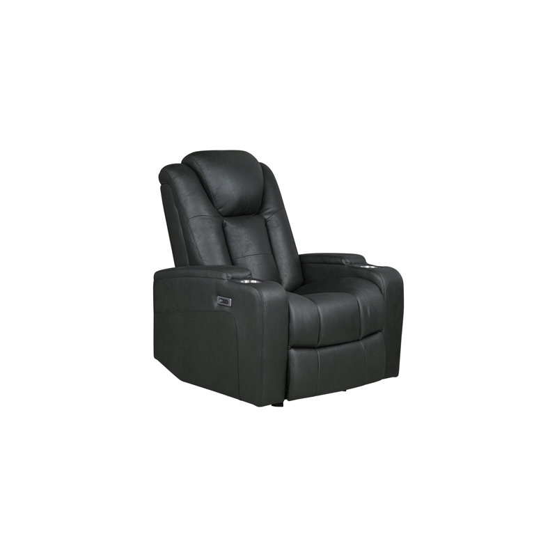 Fauteuil inclinable électrique avec porte-gobelets, noir, Black
