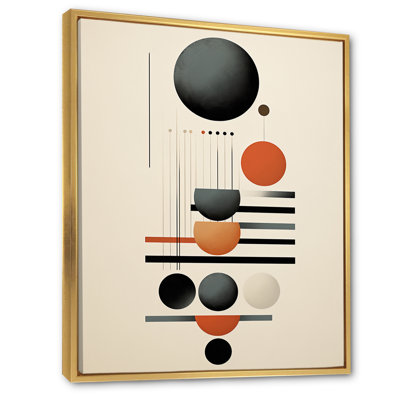 «Waning With The Moon Circular Retro Geometrics», art mural moderne géométrique, salon