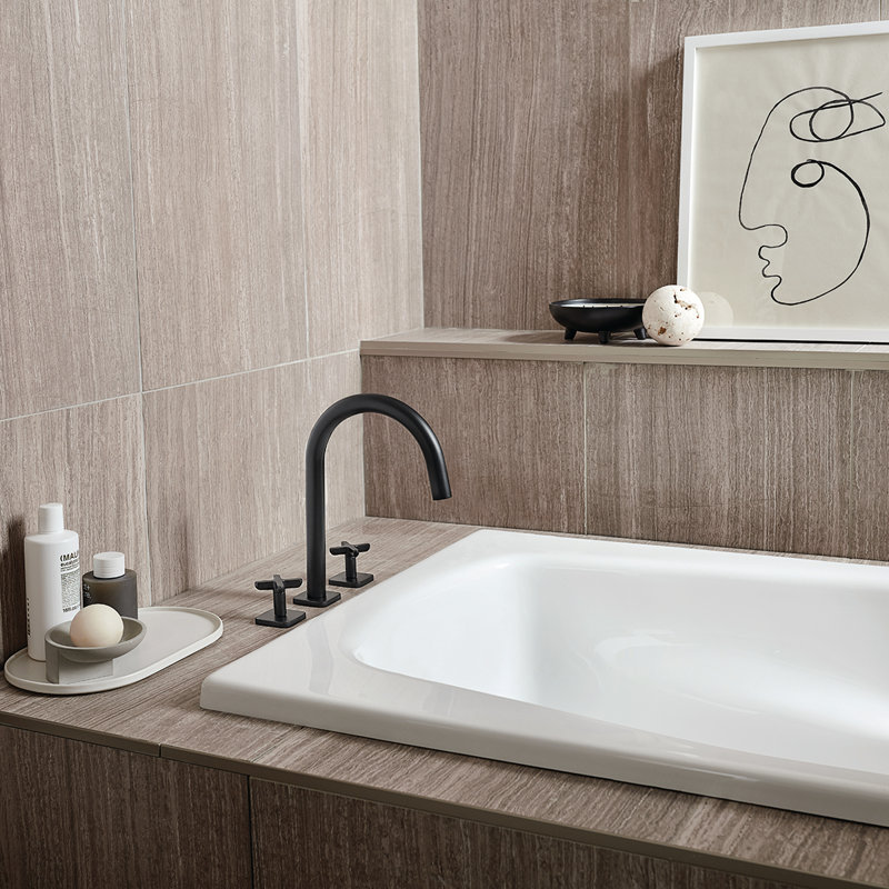 Garniture de mélangeur de salle de bain 3 pièces Lucid, Noir mat