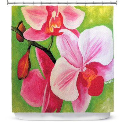 Rideau de douche simple mites orchidée