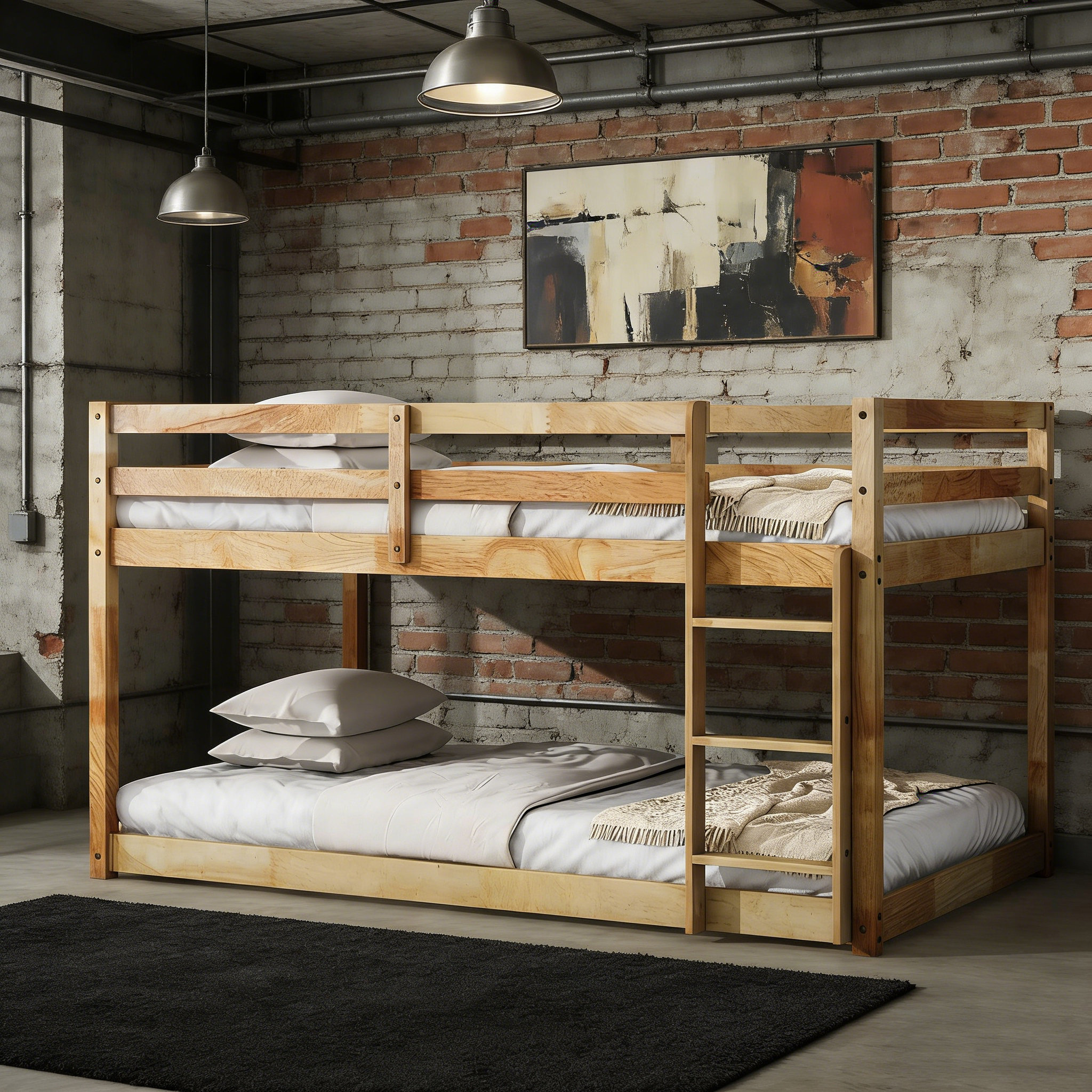 Latitude Run® Twin Over Twin Solid Wood Bunk Beds With Ladder - Wayfair ...