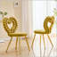 Fauteuil d'appoint capitonné en velours jaune-129041775-129041772