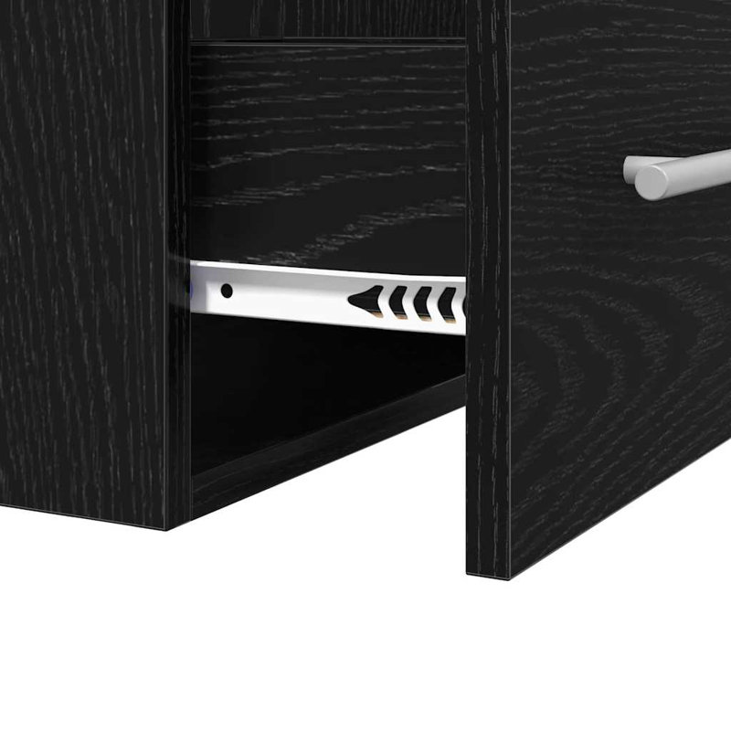 Bathroom Vanity with Basin, Black Oak