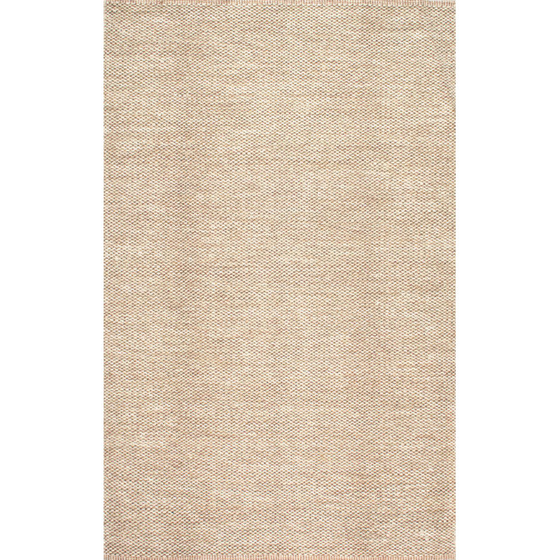 Parnell Farmhouse Handmade Cotton Beige Rug, Rectangle 6' x 9'