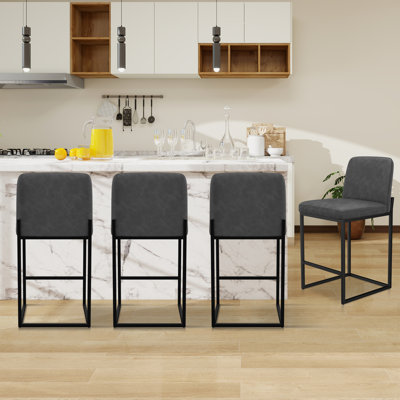 Jisk Upholstered 26" Counter Stool With Back