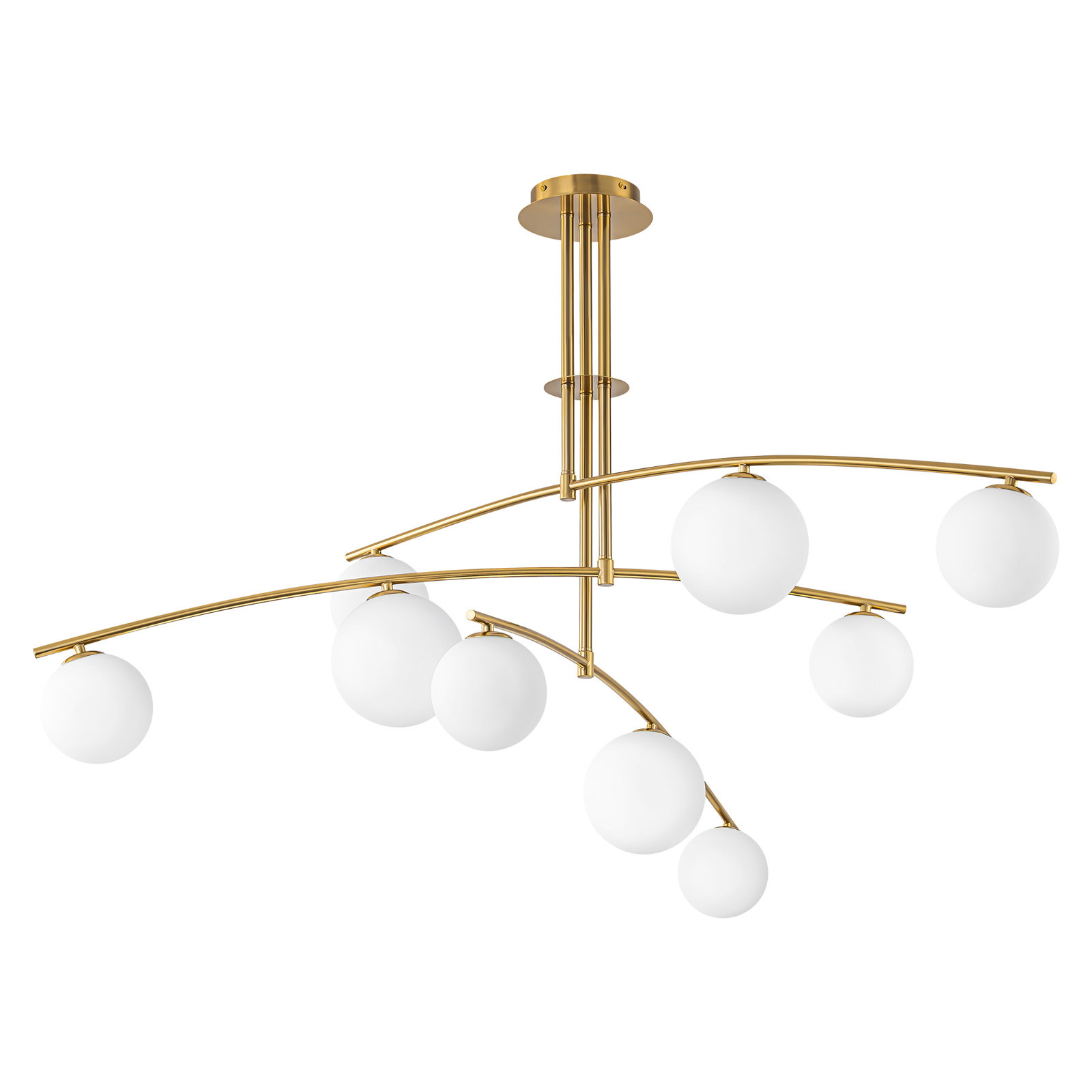 Fairfax Glass Bubble Semi Flush Mount, Gold, 9
