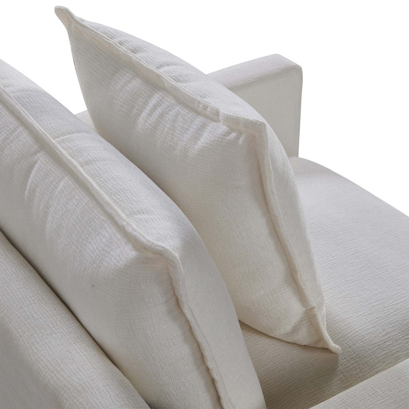Canapé-lit en tissu d'ameublement Chenille, Blanc