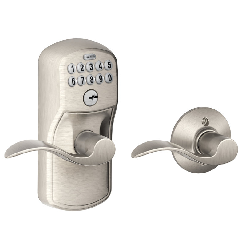 Accent Keypad Lever with Plymouth Trim, Satin Nickel, Keyed Alike, Yes