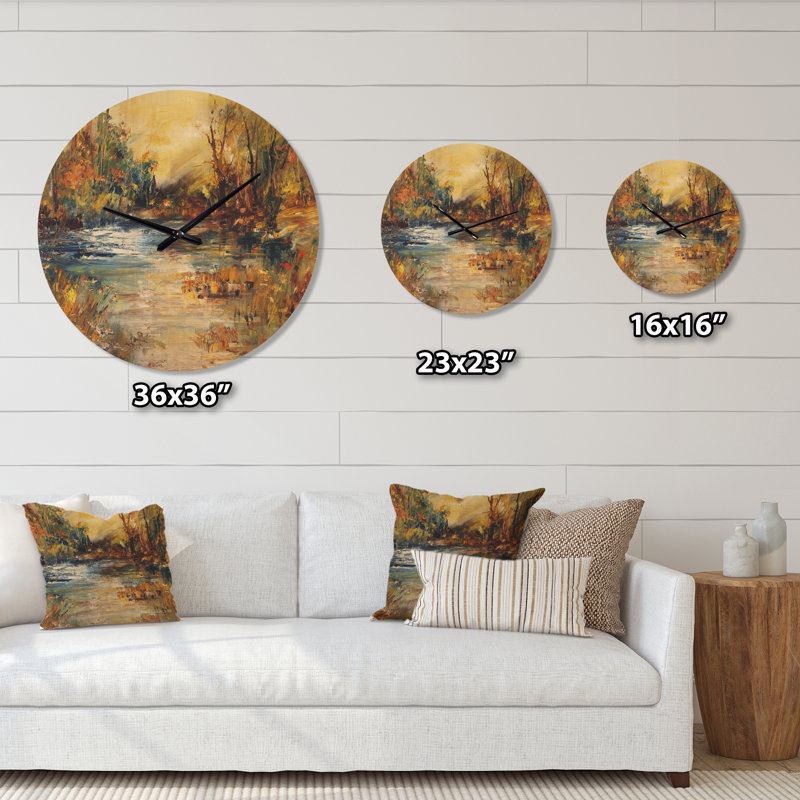 Horloge murale Stream in Forest, Grand