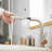 Contemporary Brushed Nickel Kitchen Sink Faucet, Pull Down , Ceramic Filler Out Spray, Filled For Efficient Use-34962239