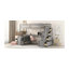 Lit mezzanine avec 7 tiroirs, 2 tablettes et un bureau-2119609731