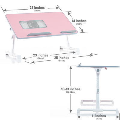 Bureau portatif multifonctionnel à hauteur réglable