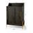 Sliding Door Buffet Cabinet W/ Adjustable Shelf & Shoe Storage Entryway Brown