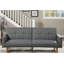 Canapé-lit de style transitionnel canapé-lit convertible bleu gris en polyfibre 1pc-1878050020