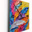 Peinture brute de plumes colorées - horloge murale surdimensionnée-99639571