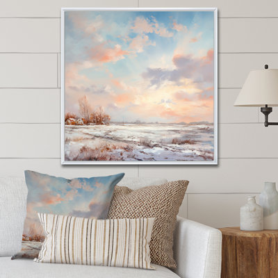 «Clouds Winter Scenery In Country Side», reproduction sur toile