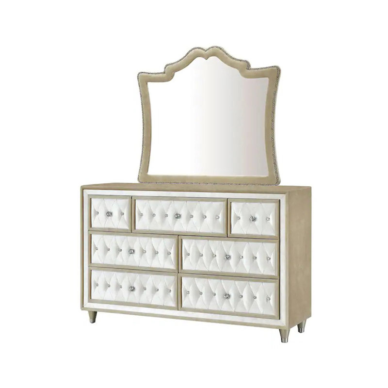 Commode 60,90 po avec miroir Modern Classics, ivoire / brun clair