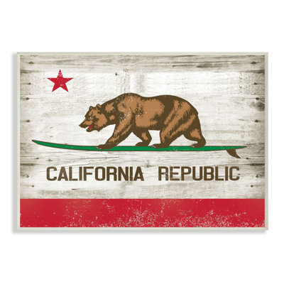« california republique bearing », reproduction d’art en bois par retrorocket-impression