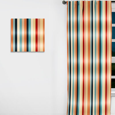 Colorful Nostalgia Striped Pattern II - Stripped Curtain - Velvet Room Darkening - 1 panel