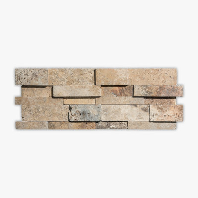 Philadelphia Honed 7x20 Interlocking 3-Dimensional Travertine Ledger Panel