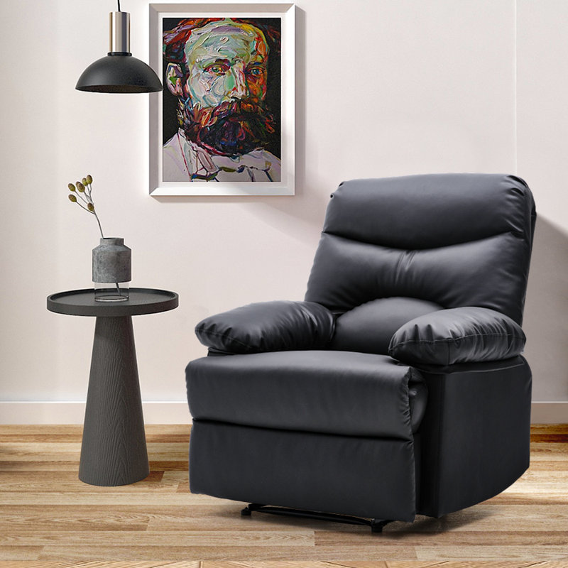 Faux Leather Manual Swivel Recliner