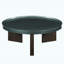 Table basse vert noirâtre et chêne fumé