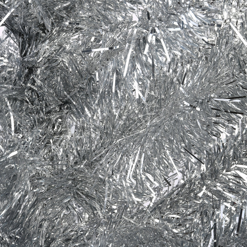 Silver Tinsel Tree, 6'
