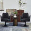 Fauteuil d'appoint pivotant en cuir véritable Loms-1695099730