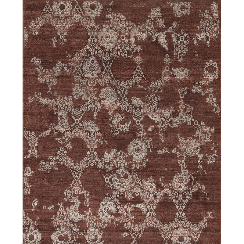 Paradise Hand Knotted Area Rug in Brown