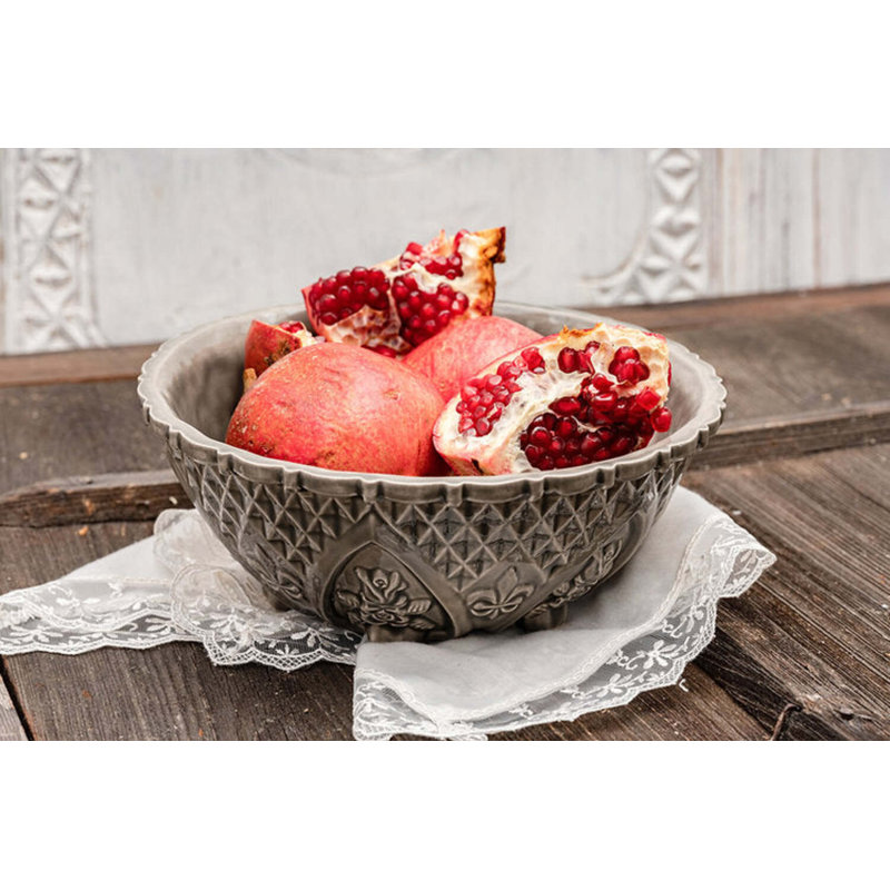 Coppermill Kitchen Vintage Inspired Ceramic Serving Bowl, Gray