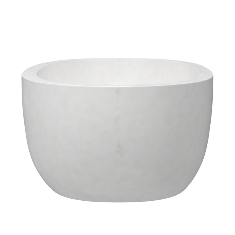 Avalon NativeStone Freestanding Soaking Cement Bathtub, 22" H x 36" W x 66" L, Pearl