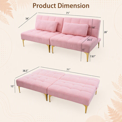 Convertible Sofa Bed Futon with Versatile Functionality and Easy Assembly, Ideal for Small Living Spaces and Flexible Use